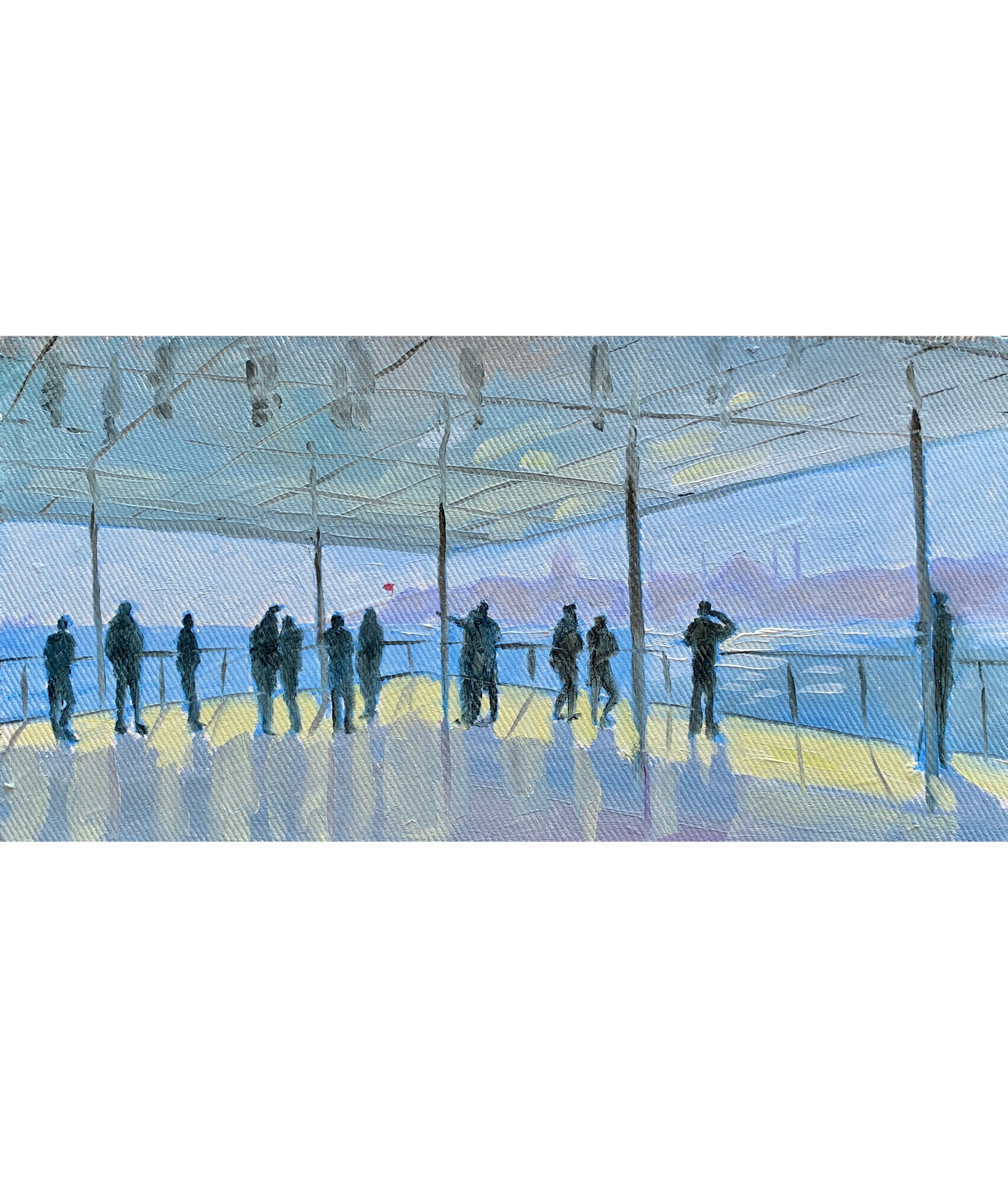 Istanbul View from Modern – Orijinal Yağlı Boya Tablo (8x20 cm, Çerçeveli)