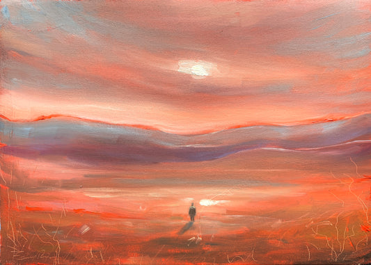 Alone Now – Original Oil Painting (25x35 cm, Framed)