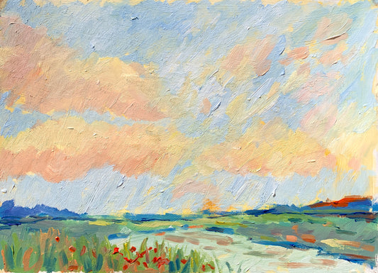 Blush of Dawn – Original Oil Painting (25x35 cm, Framed)
