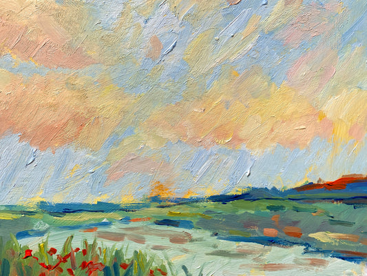 Blush of Dawn – Original Oil Painting (25x35 cm, Framed)