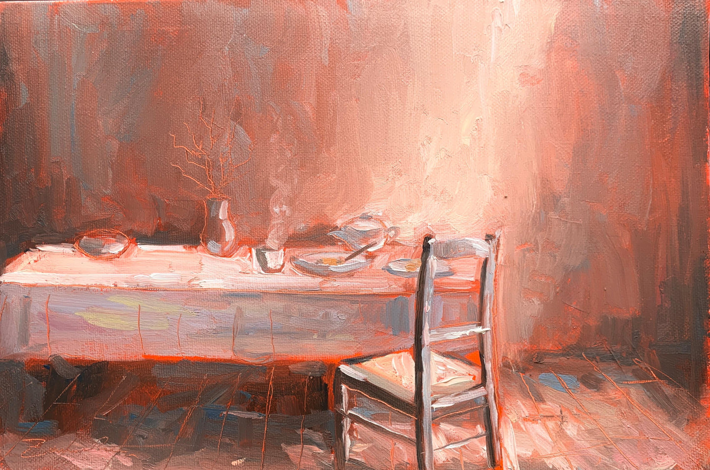 Will You Eat Your Breakfast? – Orijinal Yağlı Boya Tablo (20x30 cm, Çerçeveli)