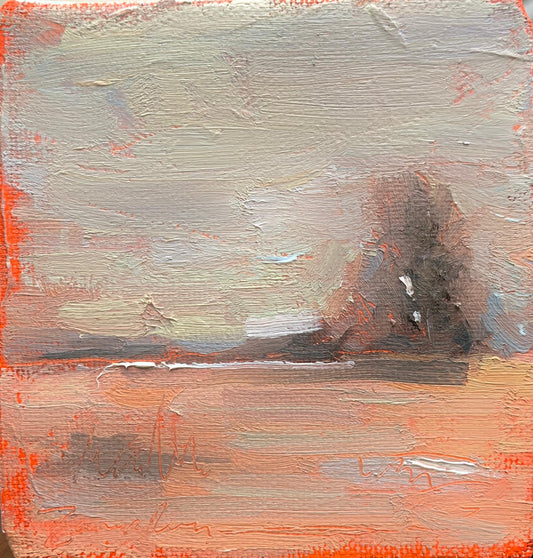 It's Over – Original Oil Painting Mini (10x10 cm, Framed)