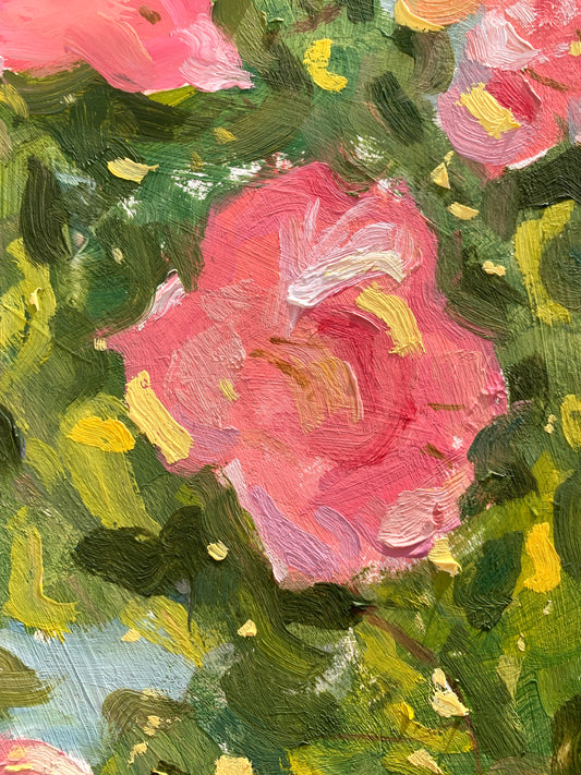 Whispering Blooms – Original Oil Painting (A4, Framed)